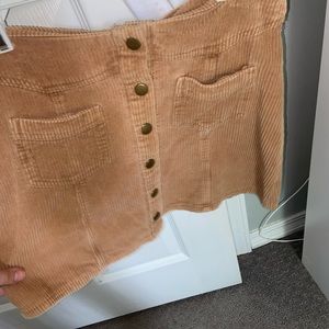 Tan button down boutique skirt